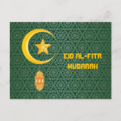 Eid al Fitr Mubarak Ramadan Kareem Moon Star Briefkaart (Voorkant)