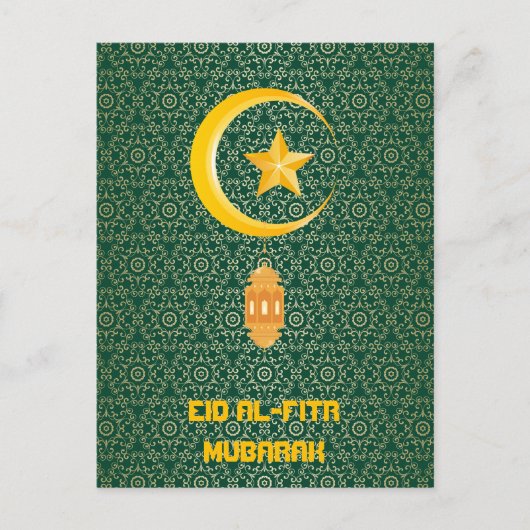 Eid al Fitr Mubarak Ramadan Kareem Moon Star Briefkaart (Voorkant)