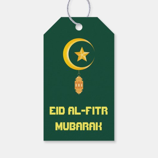Eid al Fitr Mubarak Ramadan Kareem Moon Star Cadeaulabel (Achterkant)