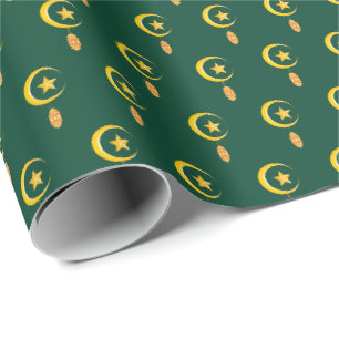 Eid al Fitr Mubarak Ramadan Kareem Moon Star Cadeaupapier