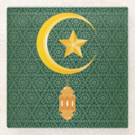 Eid al Fitr Mubarak Ramadan Kareem Moon Star Glazen Onderzetter