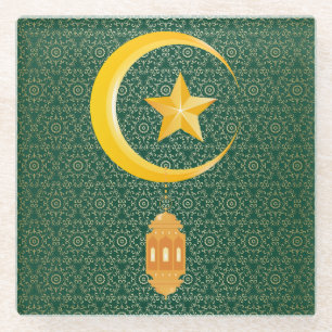 Eid al Fitr Mubarak Ramadan Kareem Moon Star Glazen Onderzetter