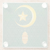 Eid al Fitr Mubarak Ramadan Kareem Moon Star Glazen Onderzetter (Achterkant)