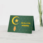 Eid al Fitr Mubarak Ramadan Kareem Moon Star Kaart (Voorkant)