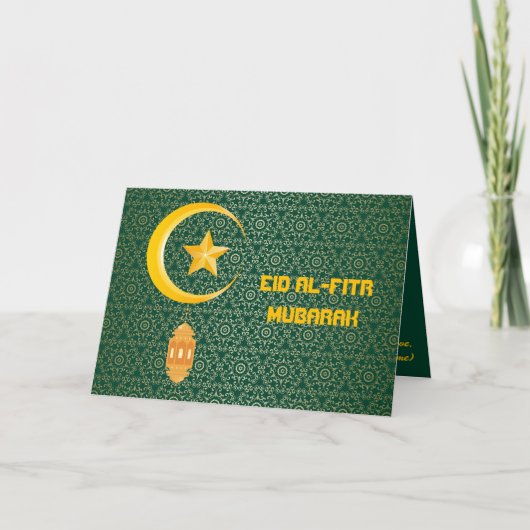 Eid al Fitr Mubarak Ramadan Kareem Moon Star Kaart (Voorkant)