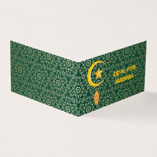 Eid al Fitr Mubarak Ramadan Kareem Moon Star Kaart (Buitenkant)