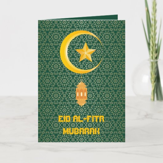 Eid al Fitr Mubarak Ramadan Kareem Moon Star Kaart (Voorkant)