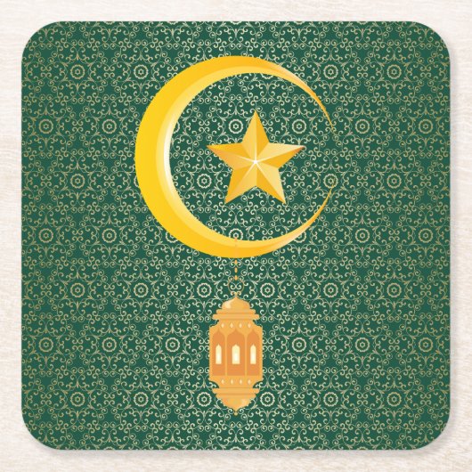 Eid al Fitr Mubarak Ramadan Kareem Moon Star Kartonnen Onderzetters (Voorkant)
