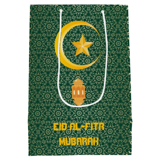 Eid al Fitr Mubarak Ramadan Kareem Moon Star Medium Cadeauzakje (Achterkant)