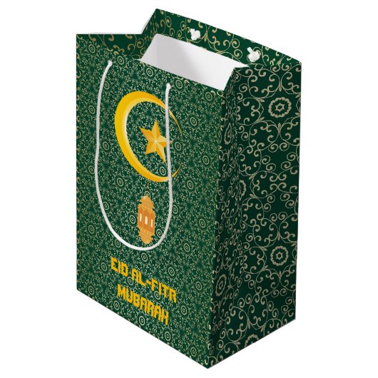 Eid al Fitr Mubarak Ramadan Kareem Moon Star Medium Cadeauzakje (Achterkant Gekanteld)