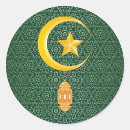 Eid al Fitr Mubarak Ramadan Kareem Moon Star Ronde Sticker