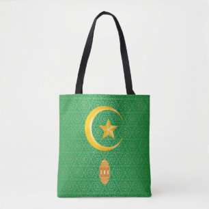Eid al Fitr Mubarak Ramadan Kareem Moon Star Tote Bag