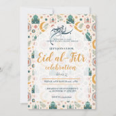 Eid Al Fitr-viering Eid Mubarak-feest Bewerkbaar Kaart (Voorkant)