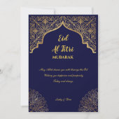 Eid Al Fitri Golden Mandala Navy Blue Vakantie Kaart (Voorkant)