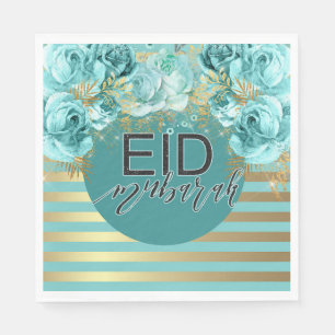 Eid Blauwgroen Floral Napkin Servet