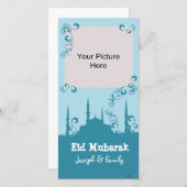 Eid Blue Swirl-fotokaarten (Voorkant / Achterkant)