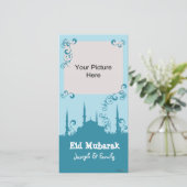 Eid Blue Swirl-fotokaarten (Staand voorkant)