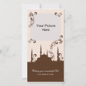 Eid Brown Pink Swirl-fotokaarten (Voorkant)