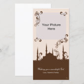 Eid Brown Pink Swirl-fotokaarten (Voorkant / Achterkant)