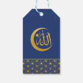 Eid Celebration Gift Label met Goud Islamitisch Pa Cadeaulabel (Achterkant)