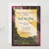 Eid Celebration Ornamental Crimson Red Eid Party Kaart (Voorkant)