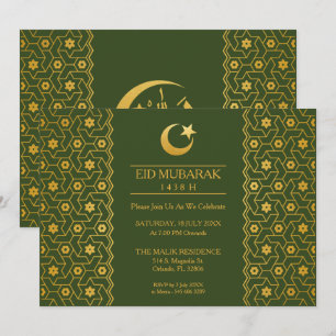Eid Celebration Party Invitation Islamic Pattern Kaart