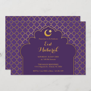 Eid Celebration Party Invitation Morrocan Pattern Kaart