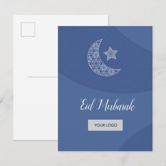 Eid Corporate Briefkaart - blauw (Voorkant / Achterkant)