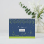 Eid Corporate Briefkaart - Blauw & groen (Staand voorkant)