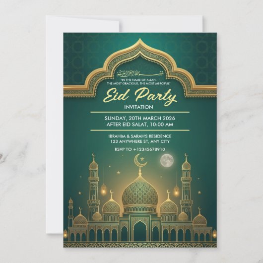 Eid Feest Uitnodiging (Voorkant)