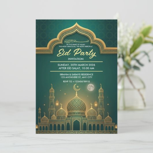 Eid Feest Uitnodiging (Staand voorkant)