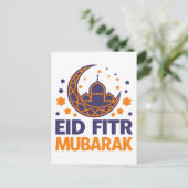 Eid Fitr Mubarak Prettig Eid Al-Fitr Moslim Mannen Briefkaart (Staand voorkant)