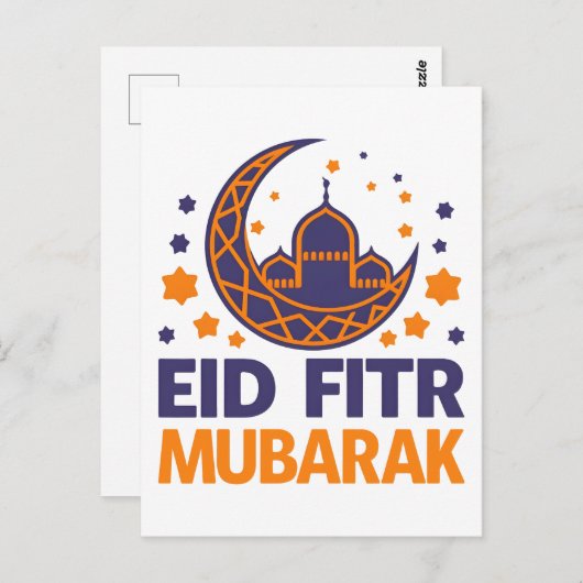 Eid Fitr Mubarak Prettig Eid Al-Fitr Moslim Mannen Briefkaart (Voorkant / Achterkant)