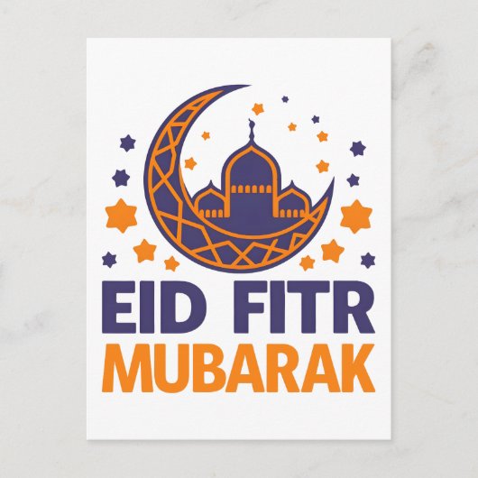 Eid Fitr Mubarak Prettig Eid Al-Fitr Moslim Mannen Briefkaart (Voorkant)
