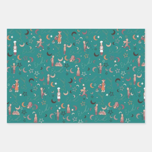 Eid Gift Wrapping Paper Sheets, 19 x 29 inch, set (Voorkant 2)