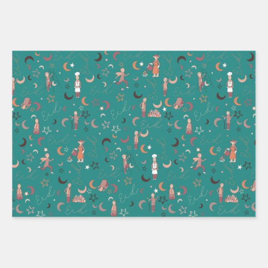 Eid Gift Wrapping Paper Sheets, 19 x 29 inch, set  (Voorkant 3)