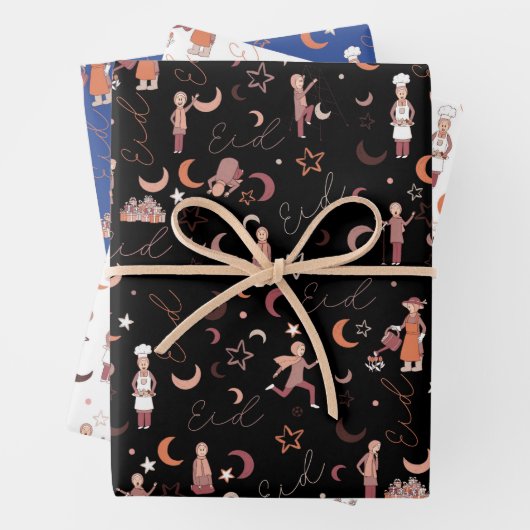 Eid Gift Wrapping Paper Sheets, 19 x 29 inch, set  (In situ)