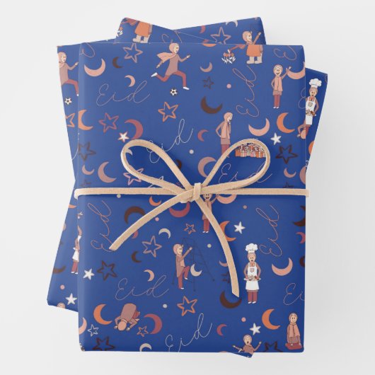 Eid Gift Wrapping Paper Sheets, 19 x 29 inch, set  (In situ)