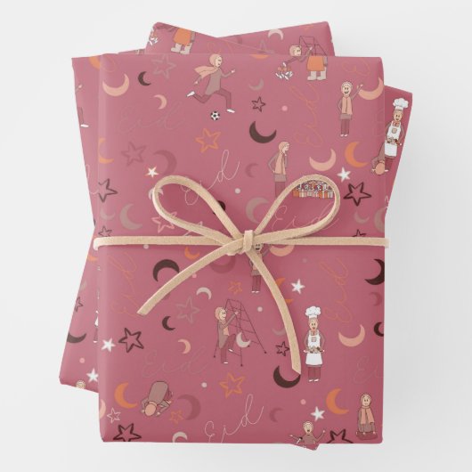 Eid Gift Wrapping Paper Sheets, 19 x 29 inch, set  (In situ)
