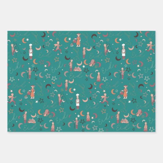 Eid Gift Wrapping Paper Sheets, 19 x 29 inch, set (Voorkant 2)