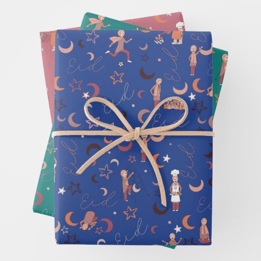 Eid Gift Wrapping Paper Sheets, 19 x 29 inch, set  (In situ)