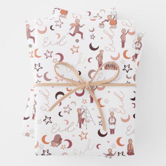 Eid Gift Wrapping Paper Sheets, 19 x 29 inch, set  (In situ)
