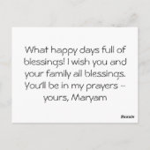 Eid greeting met foto - Eid al-Adha of Fitr Briefkaart (Achterkant)