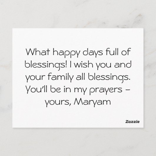 Eid greeting met foto - Eid al-Adha of Fitr Briefkaart (Achterkant)