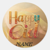 Eid groet cadeau Gepersonaliseerd Ronde Sticker (Voorkant)