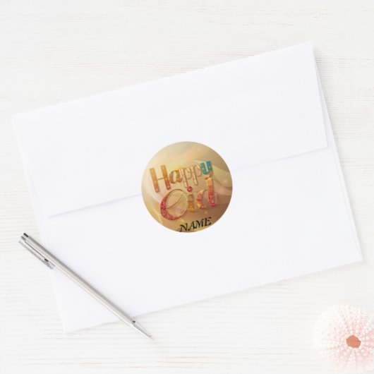 Eid groet cadeau Gepersonaliseerd Ronde Sticker (Envelop)