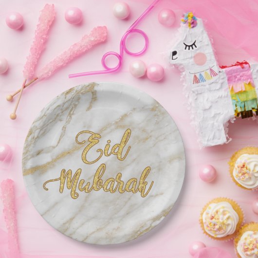 Eid Marble Gold 2 Bord 9" (Feest)