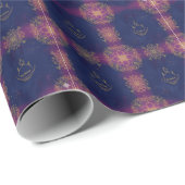 Eid Middernacht blauw/Magenta Cadeaupapier (Rol Hoek)