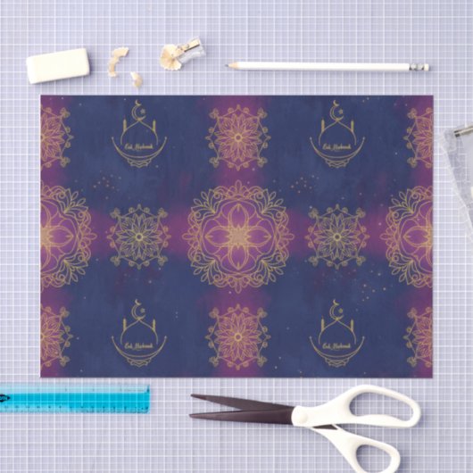 Eid Middernacht blauw/Magenta Tissuepapier (Craft)