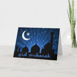 Eid Mosque Blue Night Kaart